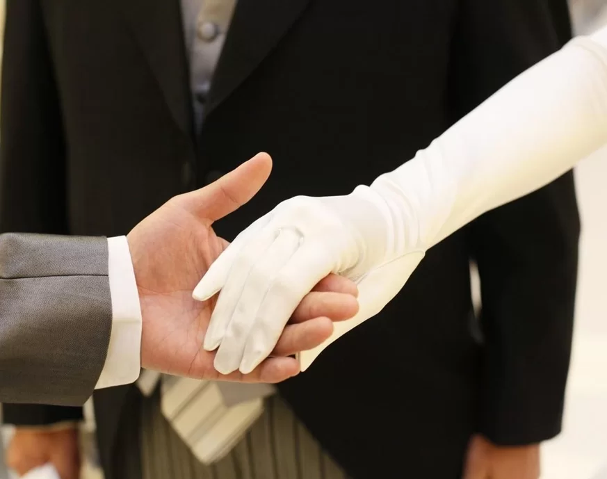 Etikette Handschuhe